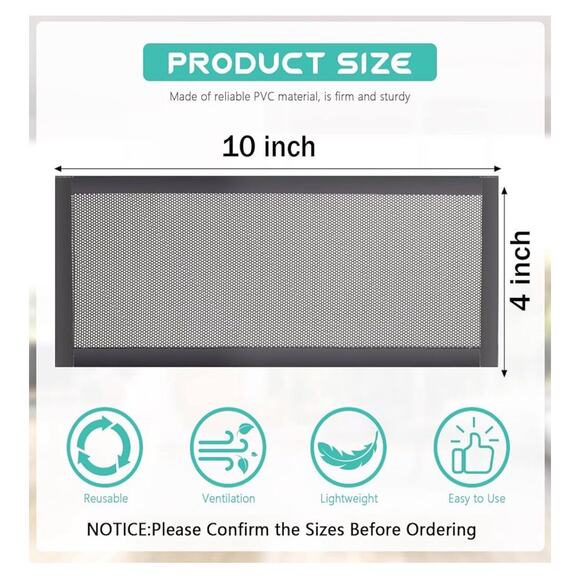 6 Pack Strong Magnetic Mesh Vent Covers White 4x10 For Home Floors Catch Debris - Picture 3 of 9